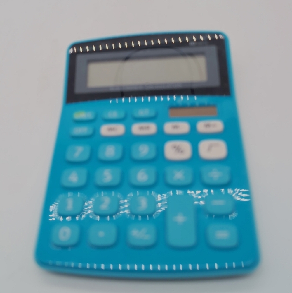 Staples Solar Blue Calculator with LCD Display